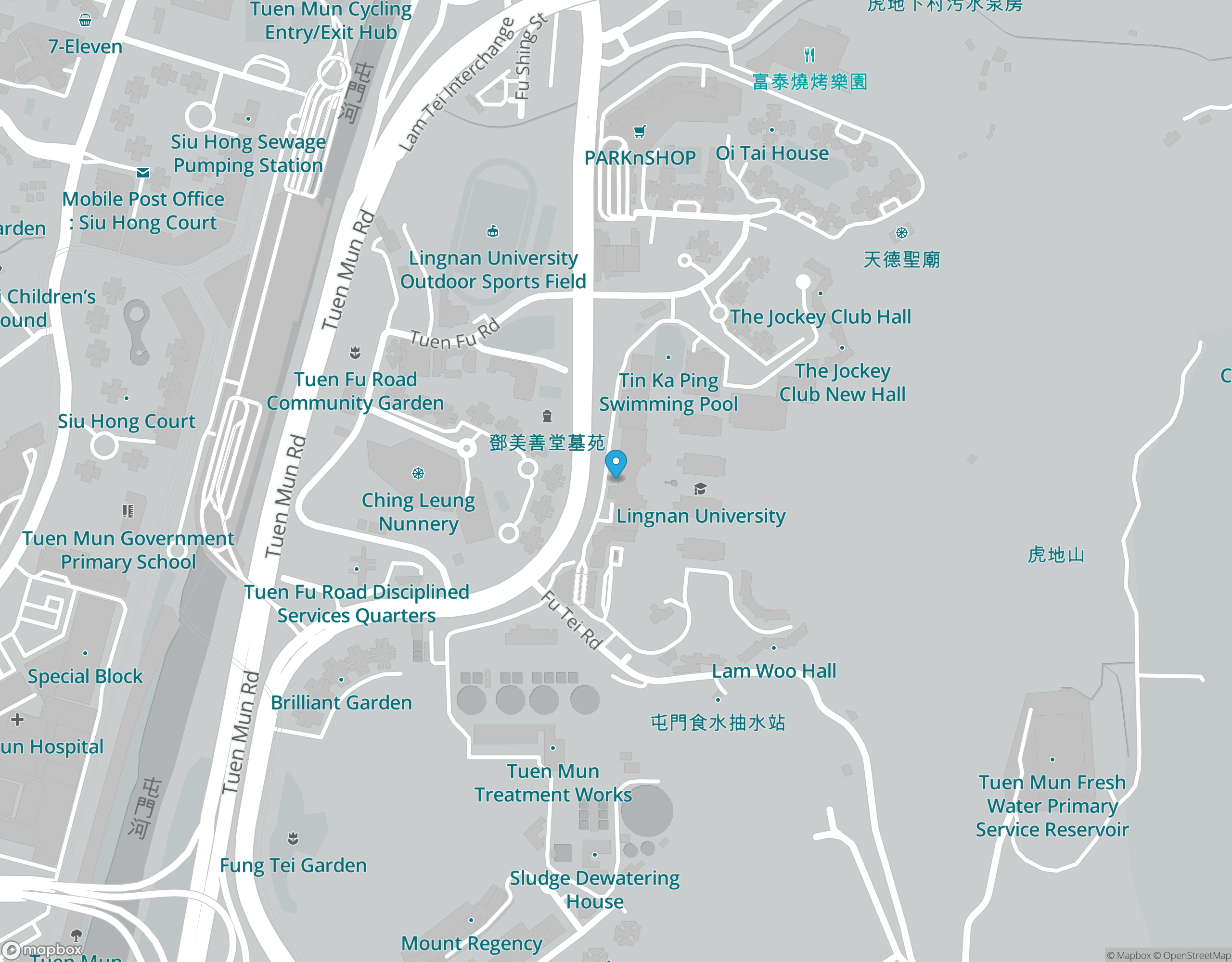 Map, Lingnan University, Lingnan University, 8 Castle Peak Rd, Tuen Mun